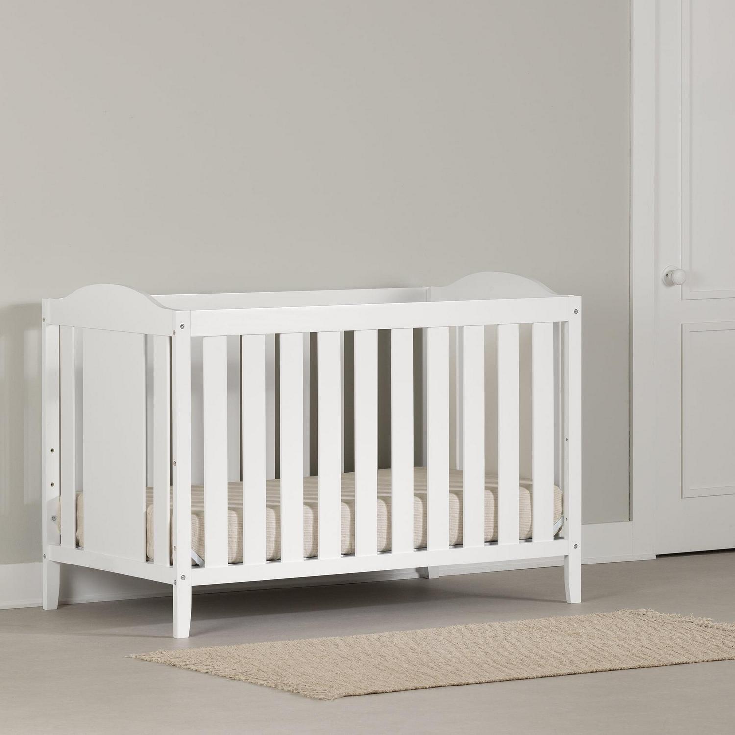 South Shore Angel Crib With Toddler Rail-Color:White,Finish:Pure White - Image 2