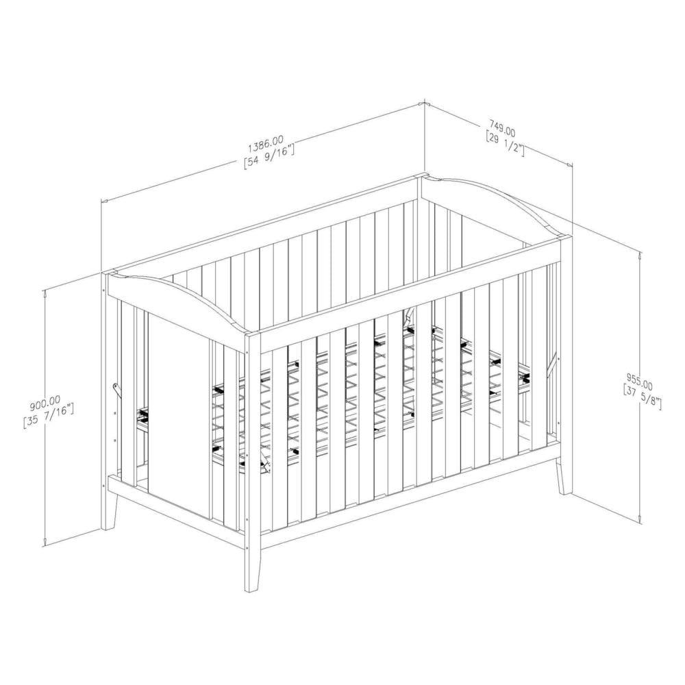 South Shore Angel Crib With Toddler Rail-Color:White,Finish:Pure White - Image 5