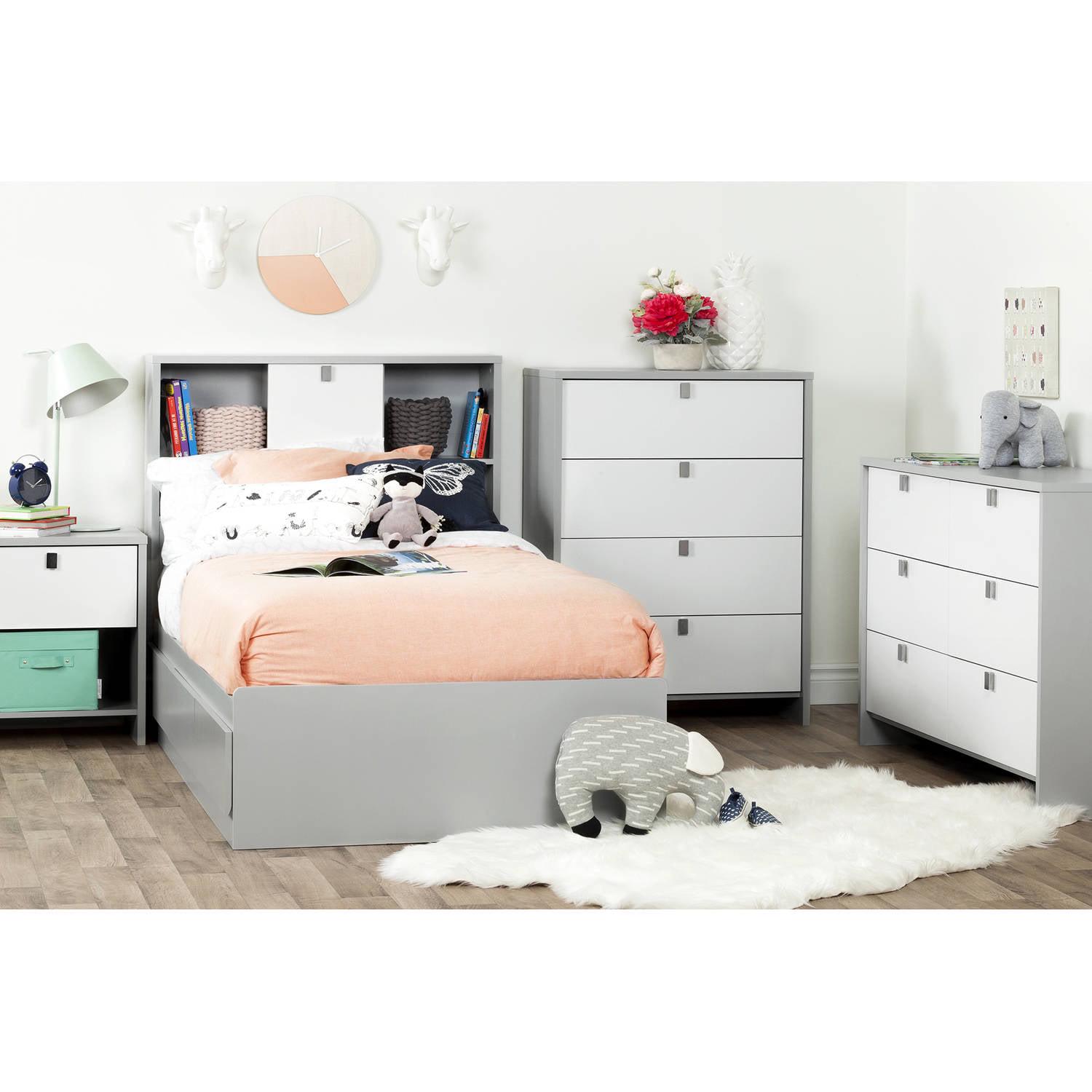 South Shore Cookie Twin Mates Bed with 3 Drawers, Soft Gray - Image 6