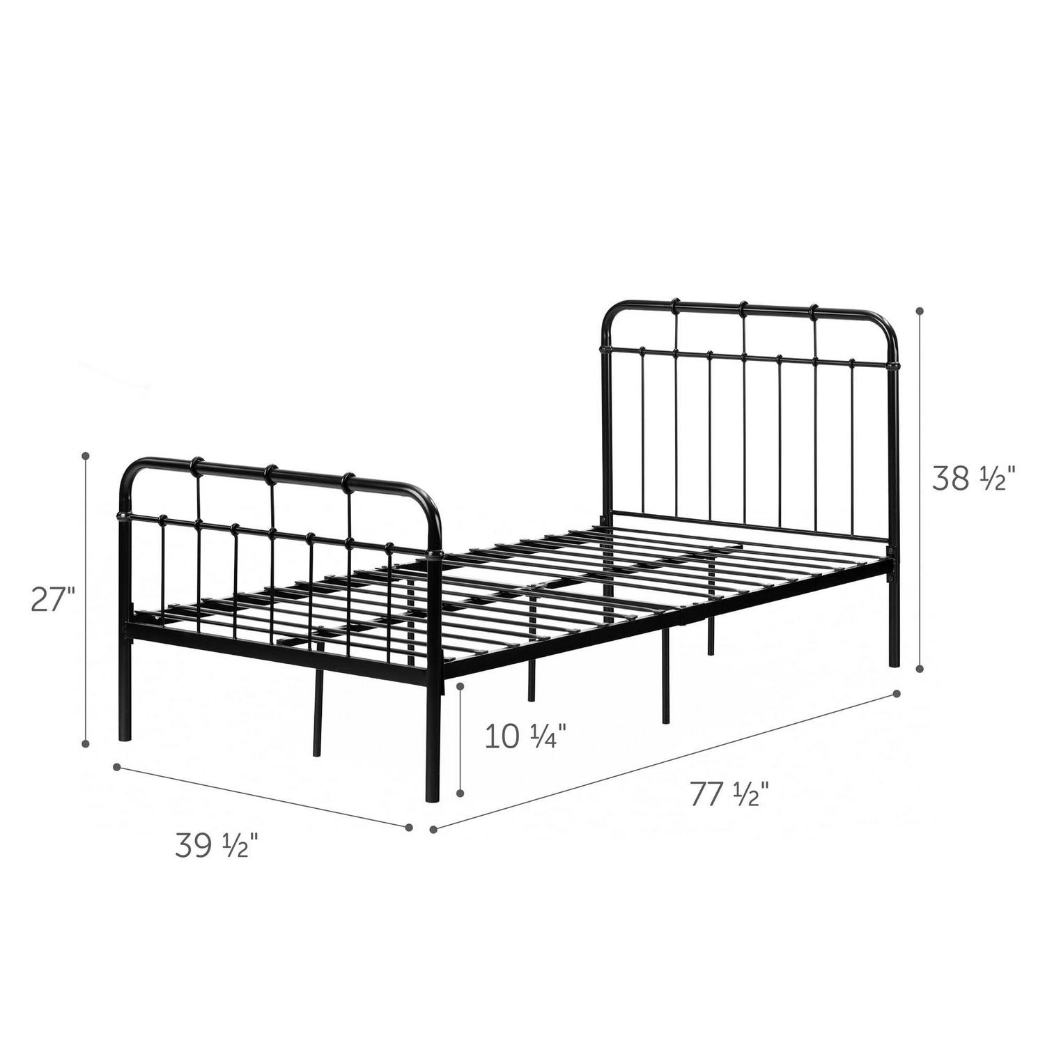 South Shore Cotton Candy Metal Twin Complete Bed, Black - Image 5