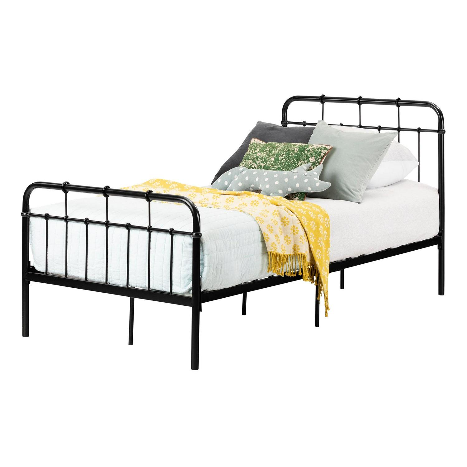 South Shore Cotton Candy Metal Twin Complete Bed, Black - Image 6