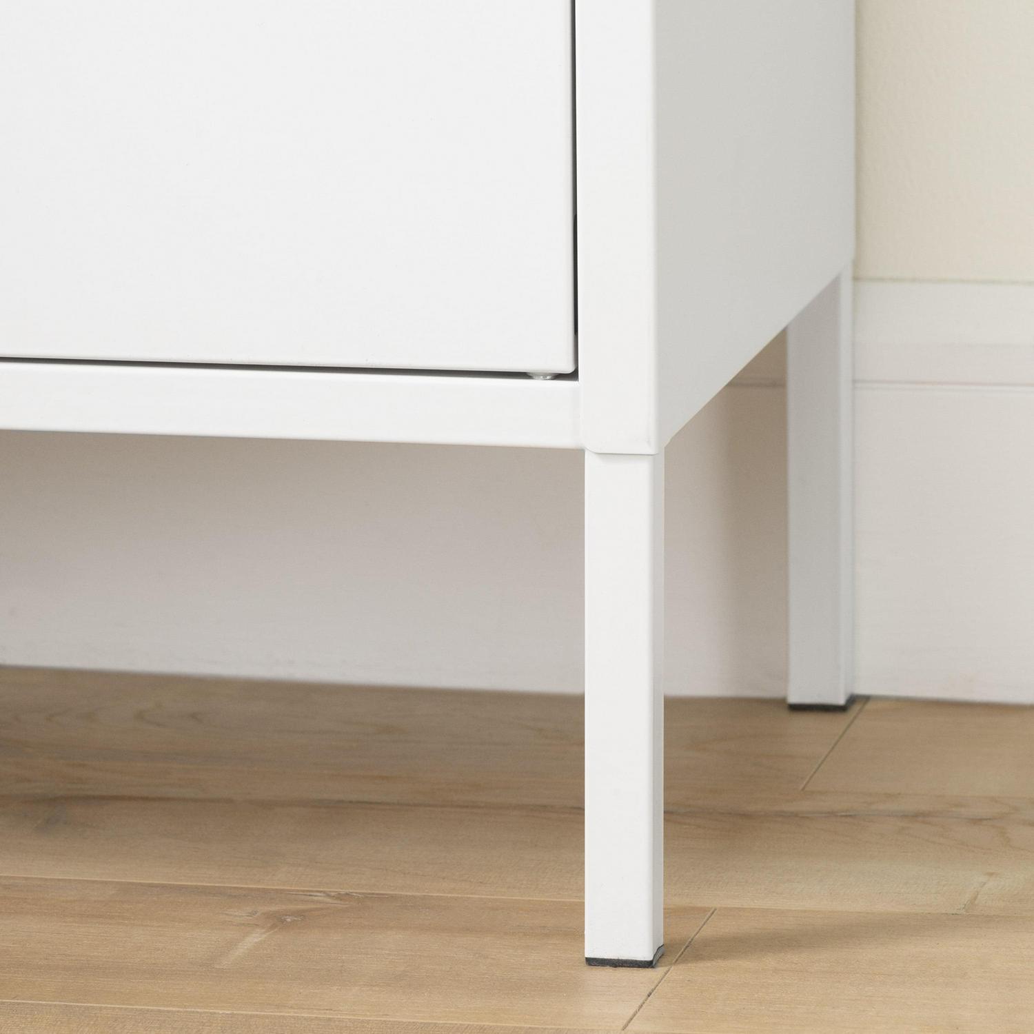 South Shore Crea, Contemporary Metal 2-Door Accent Cabinet, Pure White - Image 8