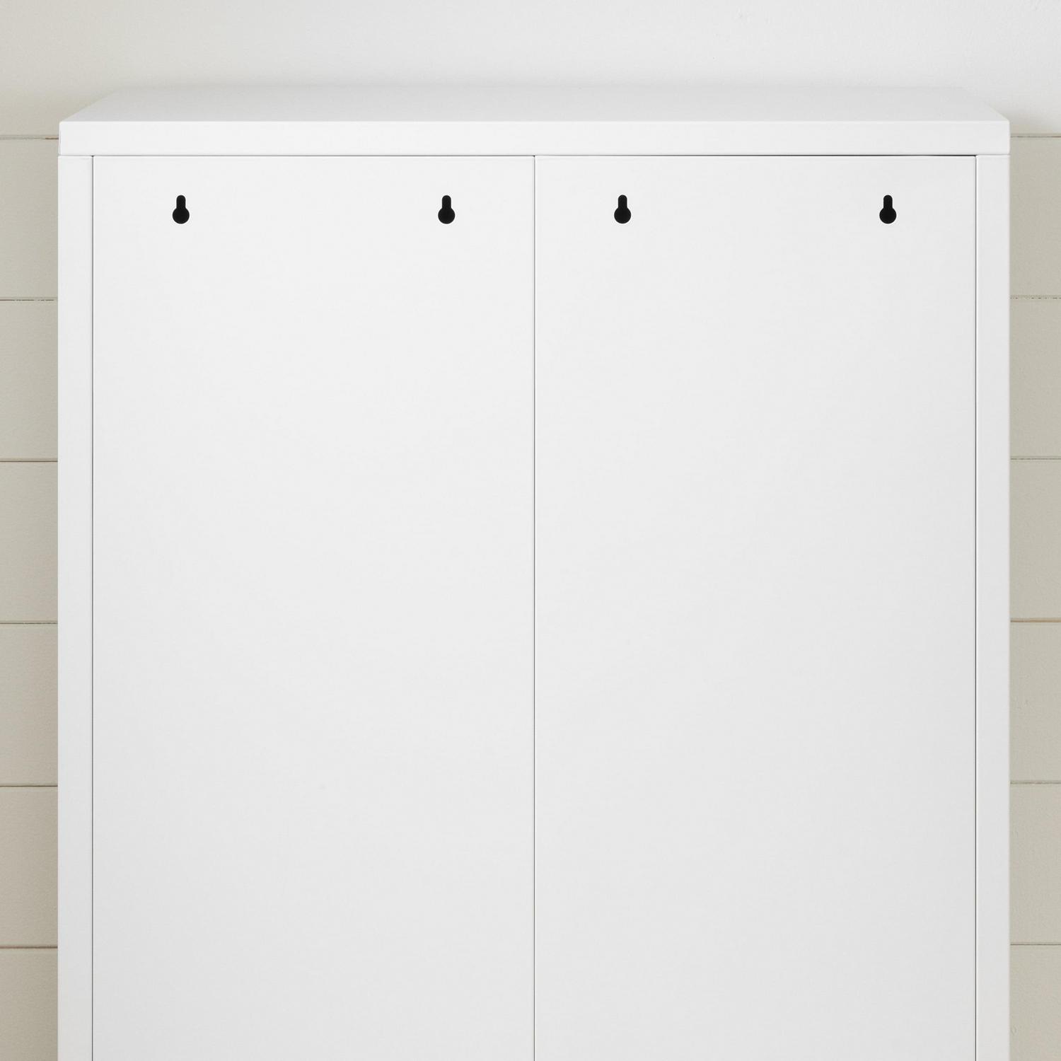 South Shore Crea, Contemporary Metal 2-Door Accent Cabinet, Pure White - Image 12