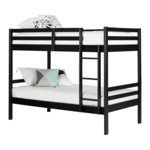 South Shore Fakto Solid Wood Bunk Beds, Matte Black
