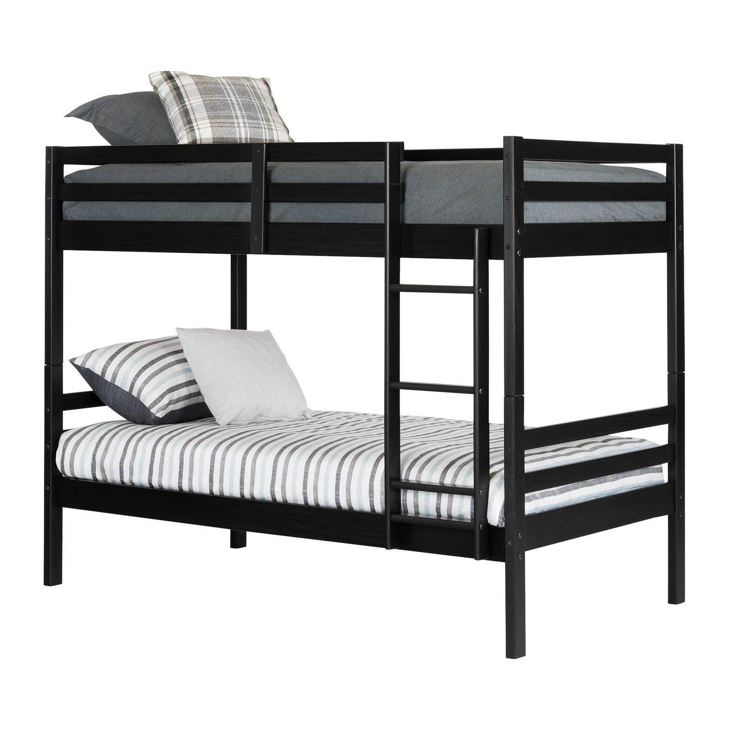 South Shore Induzy Twin Over Twin Bunk Bed in Matte Black - Image 6