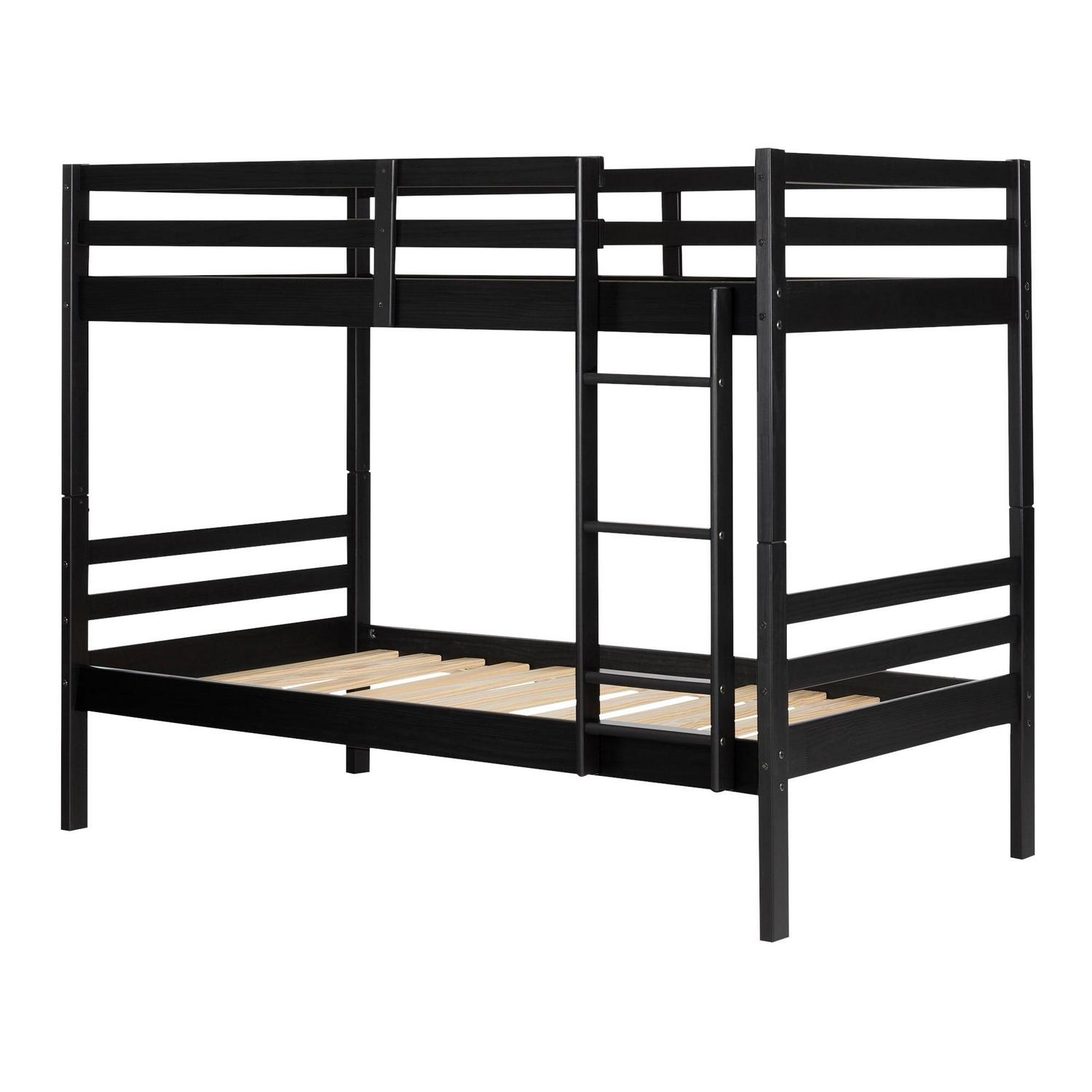 South Shore Induzy Twin Over Twin Bunk Bed in Matte Black - Image 2