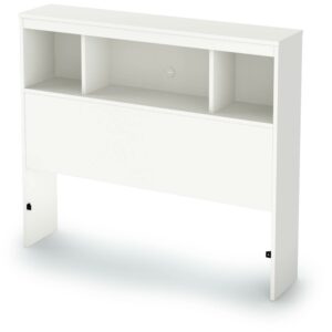 South Shore Litchi Wood Twin Bookcase Headboard in White