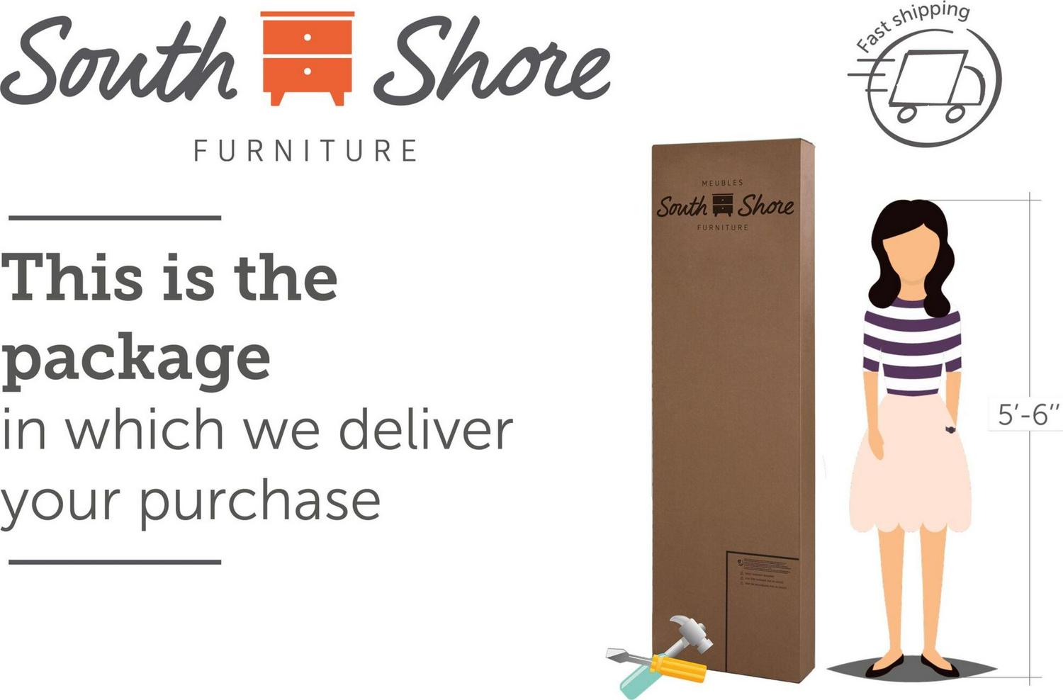 South Shore Prairie, Farmhouse 6-Drawer Double Dresser, Gray Maple - Image 4