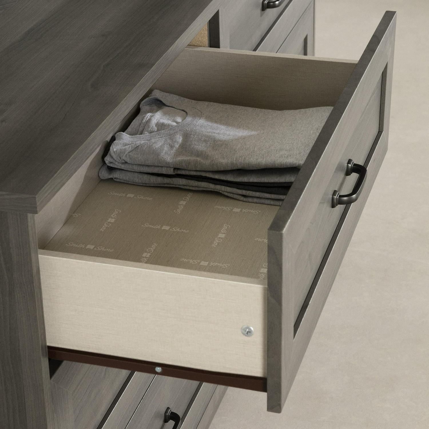 South Shore Prairie, Farmhouse 6-Drawer Double Dresser, Gray Maple - Image 7