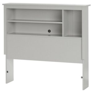 South Shore Reevo Twin Bookcase Headboard, Soft Gray
