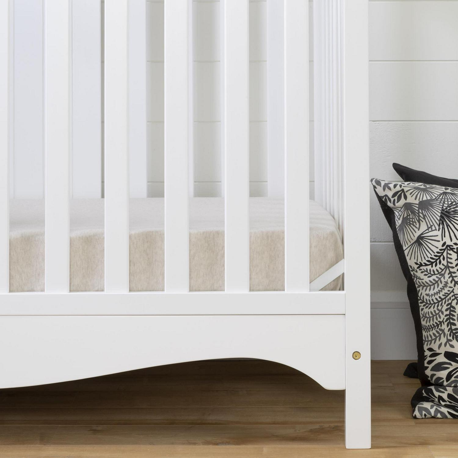 South Shore Baby Crib - 4 Heights with Toddler Rail Pure White Savannah-Color:White - Image 14