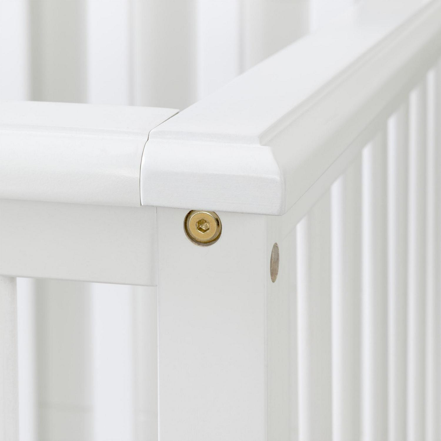 South Shore Baby Crib - 4 Heights with Toddler Rail Pure White Savannah-Color:White - Image 4