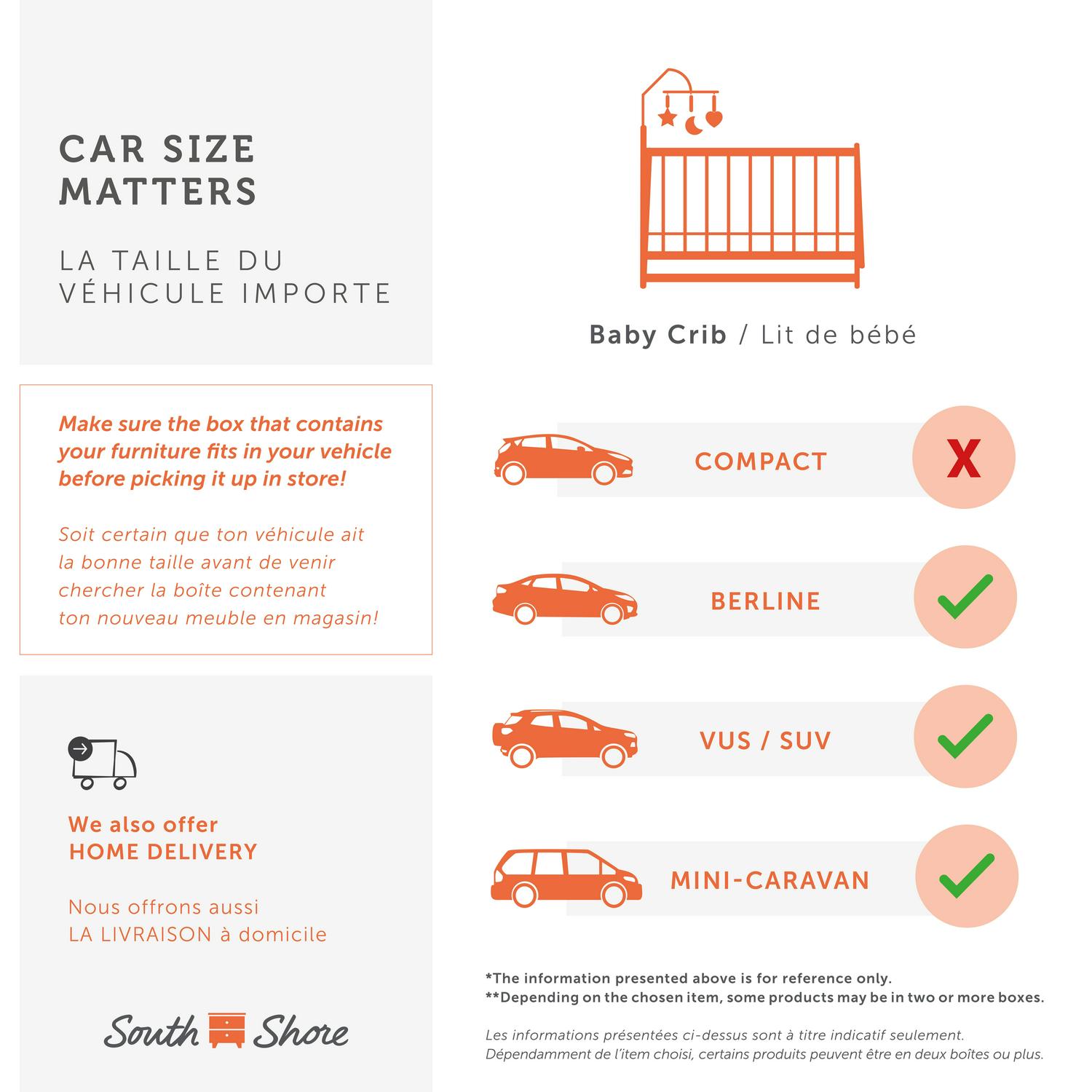 South Shore Baby Crib - 4 Heights with Toddler Rail Pure White Savannah-Color:White - Image 9