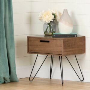South Shore Slendel 1-Drawer Nightstand Brown