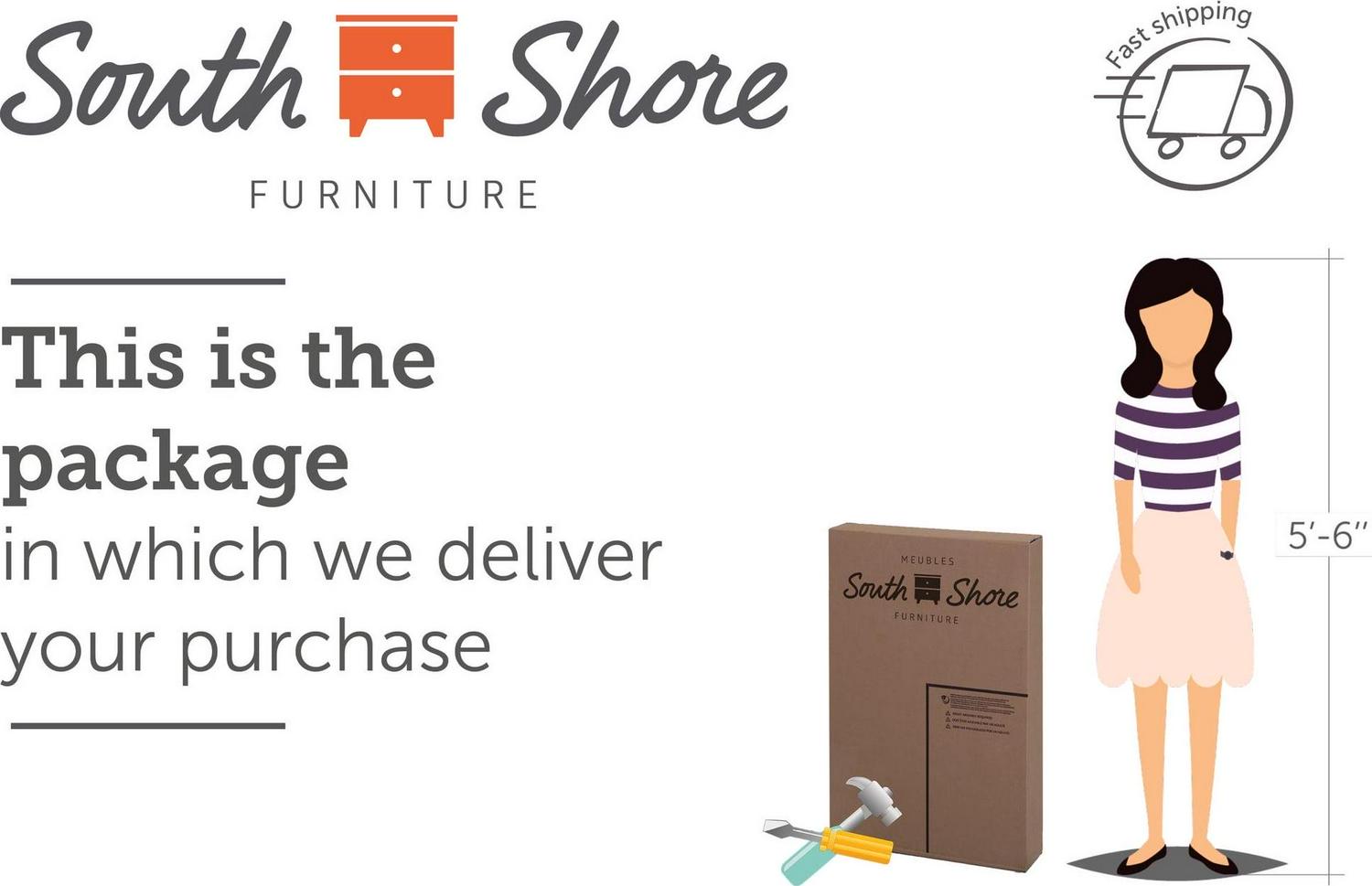 South Shore Axess, Contemporary Bookcase, Standard White - Image 7