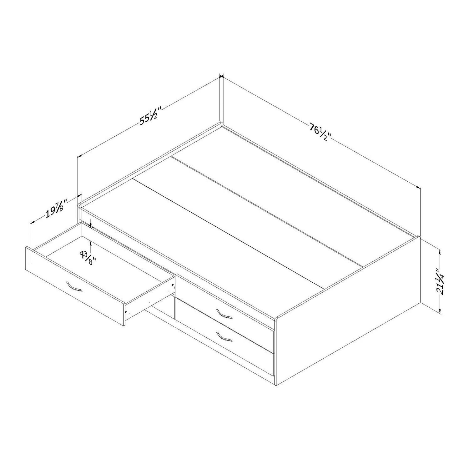 South Shore Soho Kids Captain Bed with 4 Drawers, Weathered Oak - Image 4