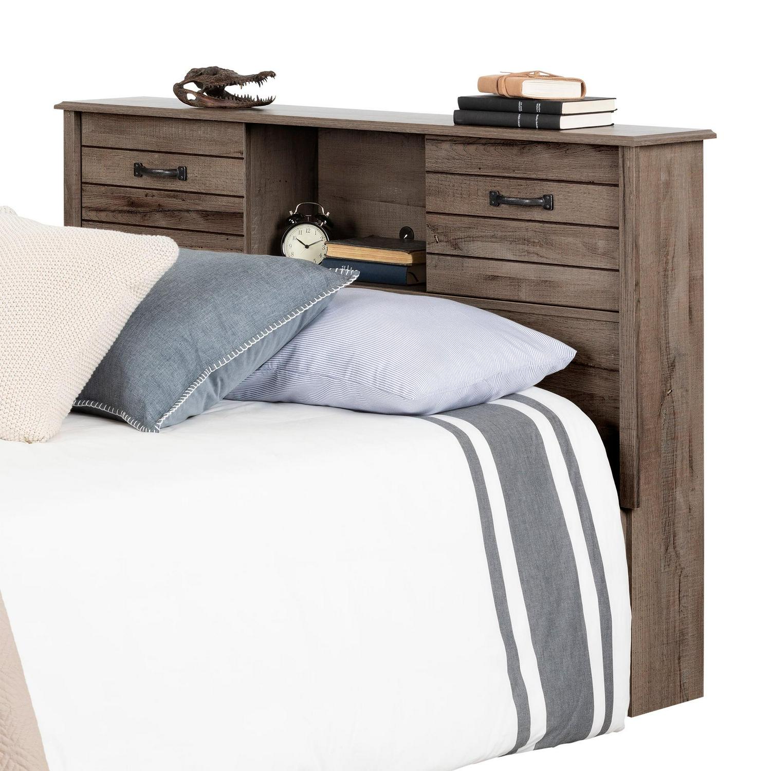 South Shore Ulysses Full Bookcase Headboard in Fall Oak - Image 3