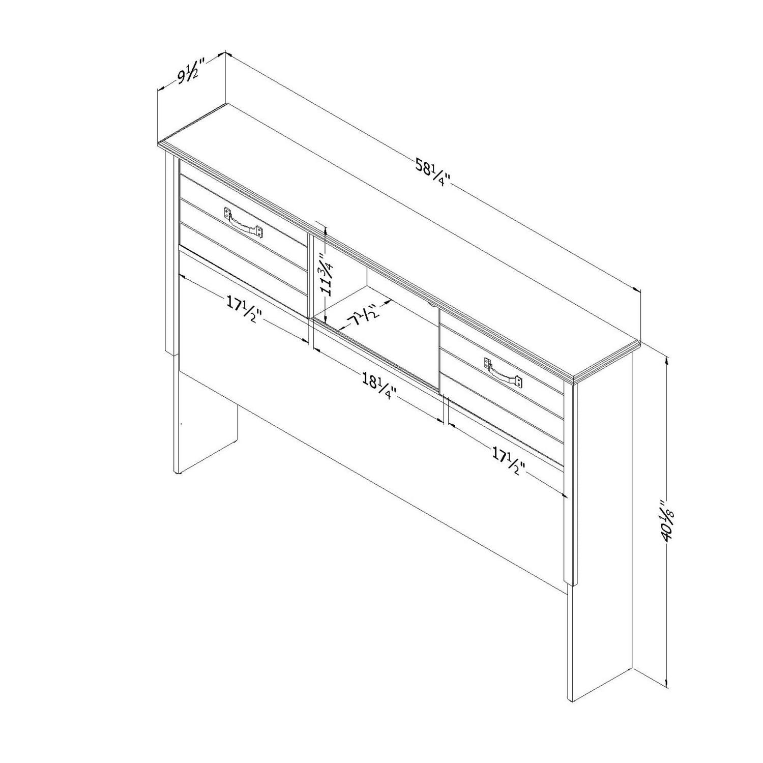 South Shore Ulysses Full Bookcase Headboard in Fall Oak - Image 9