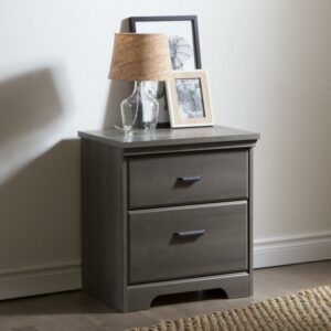 South Shore Versa 2 - Drawer Nightstand, Gray Maple