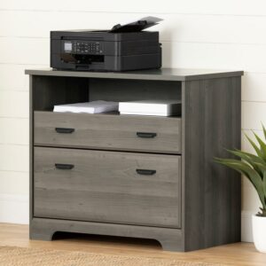 South Shore Versa 2-Drawer File Cabinet 8½"x11" or 8½"x14 paper size, Gray Maple