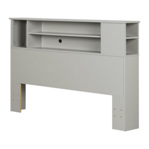 South Shore Vito Full/Queen Kid's Bookcase Headboard, Soft Gray