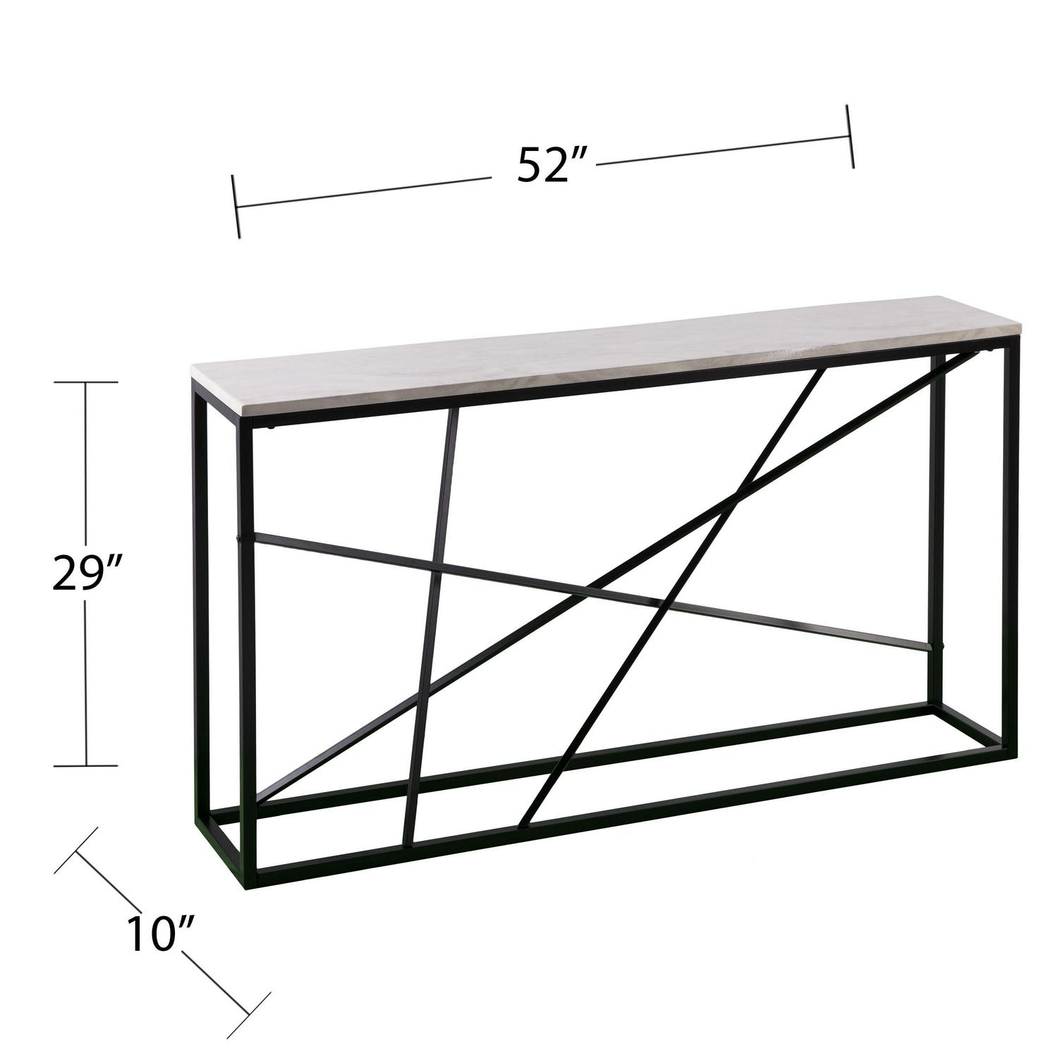 Southern Enterprises Ayrdel Modern Faux Marble 52" Console Table, Black - Image 16
