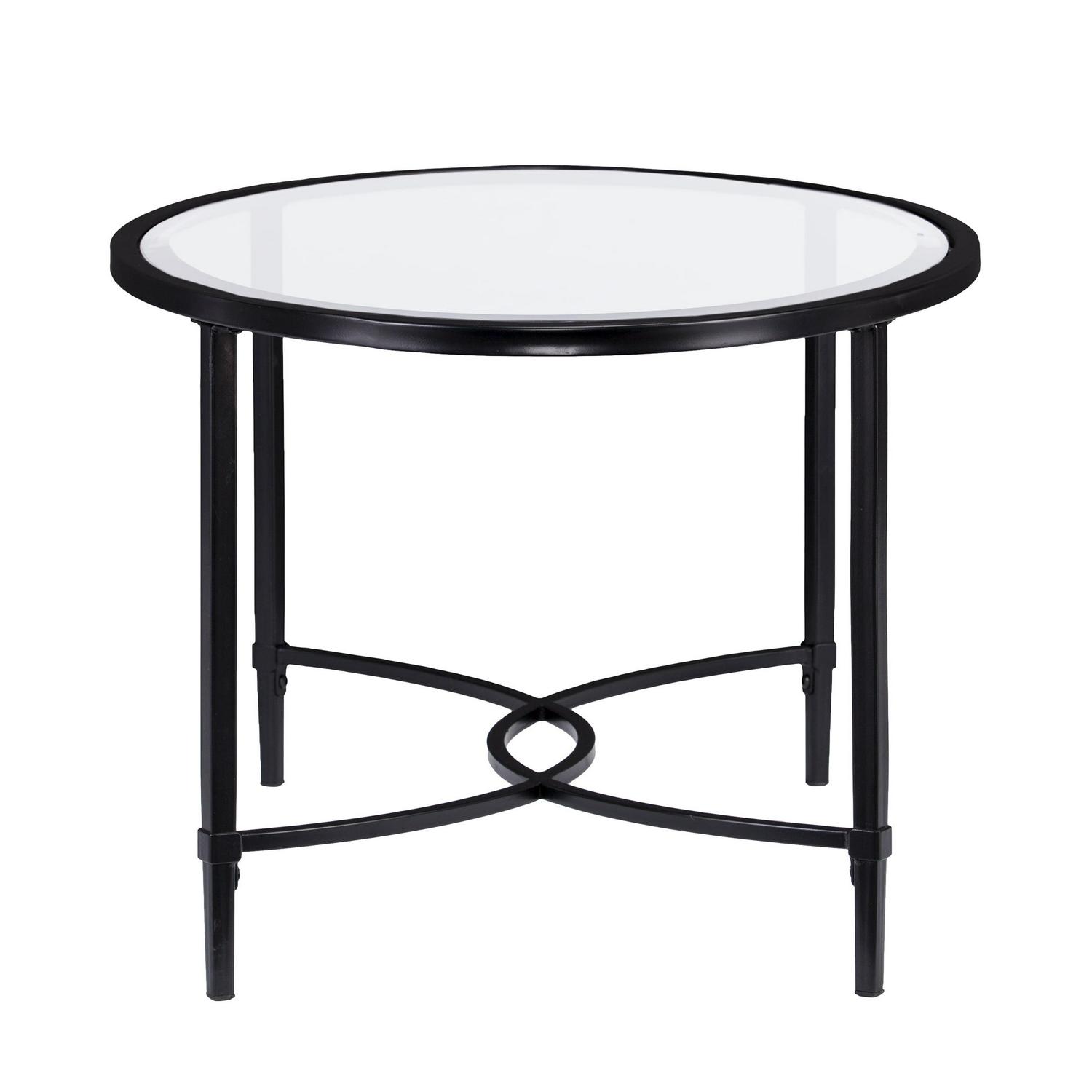 Southern Enterprises Quibilah Metal/Glass Oval Coffee Table - Image 27