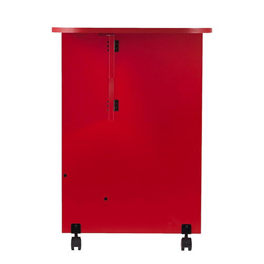 Southern Enterprises Expandable Rolling Sewing Table/Craft Station, Universal Style, Farmhouse Red - Image 6