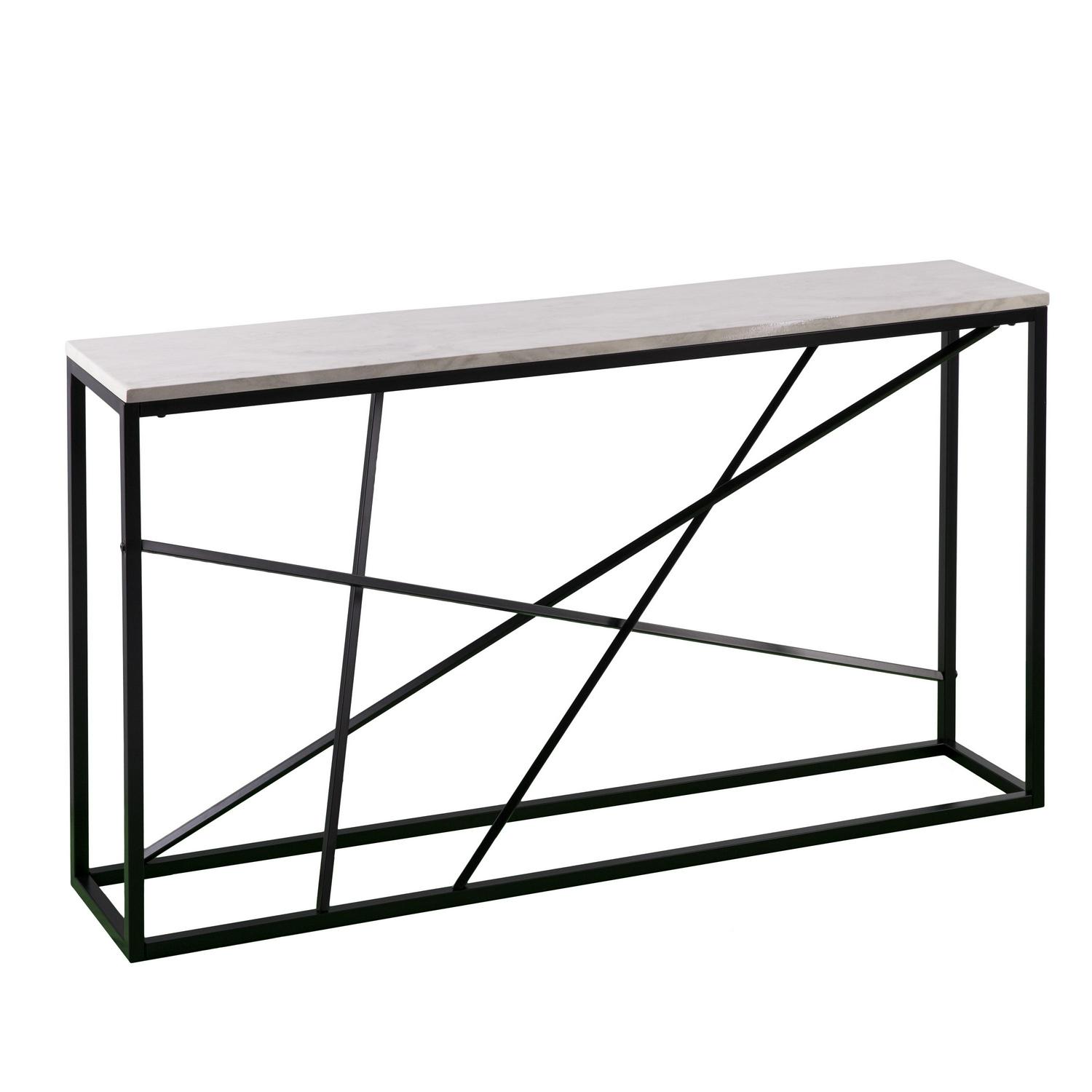 Southern Enterprises Ayrdel Modern Faux Marble 52" Console Table, Black - Image 9