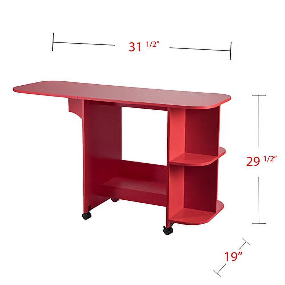 Southern Enterprises Expandable Rolling Sewing Table/Craft Station, Universal Style, Farmhouse Red - Image 8