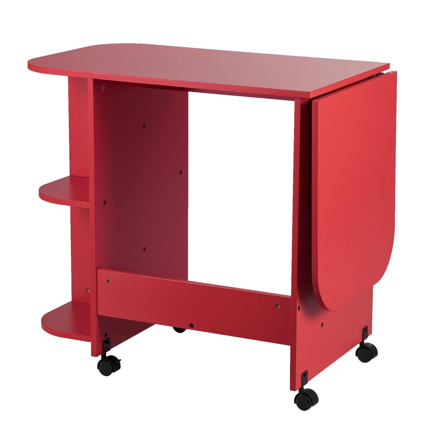 Southern Enterprises Expandable Rolling Sewing Table/Craft Station, Universal Style, Farmhouse Red - Image 22