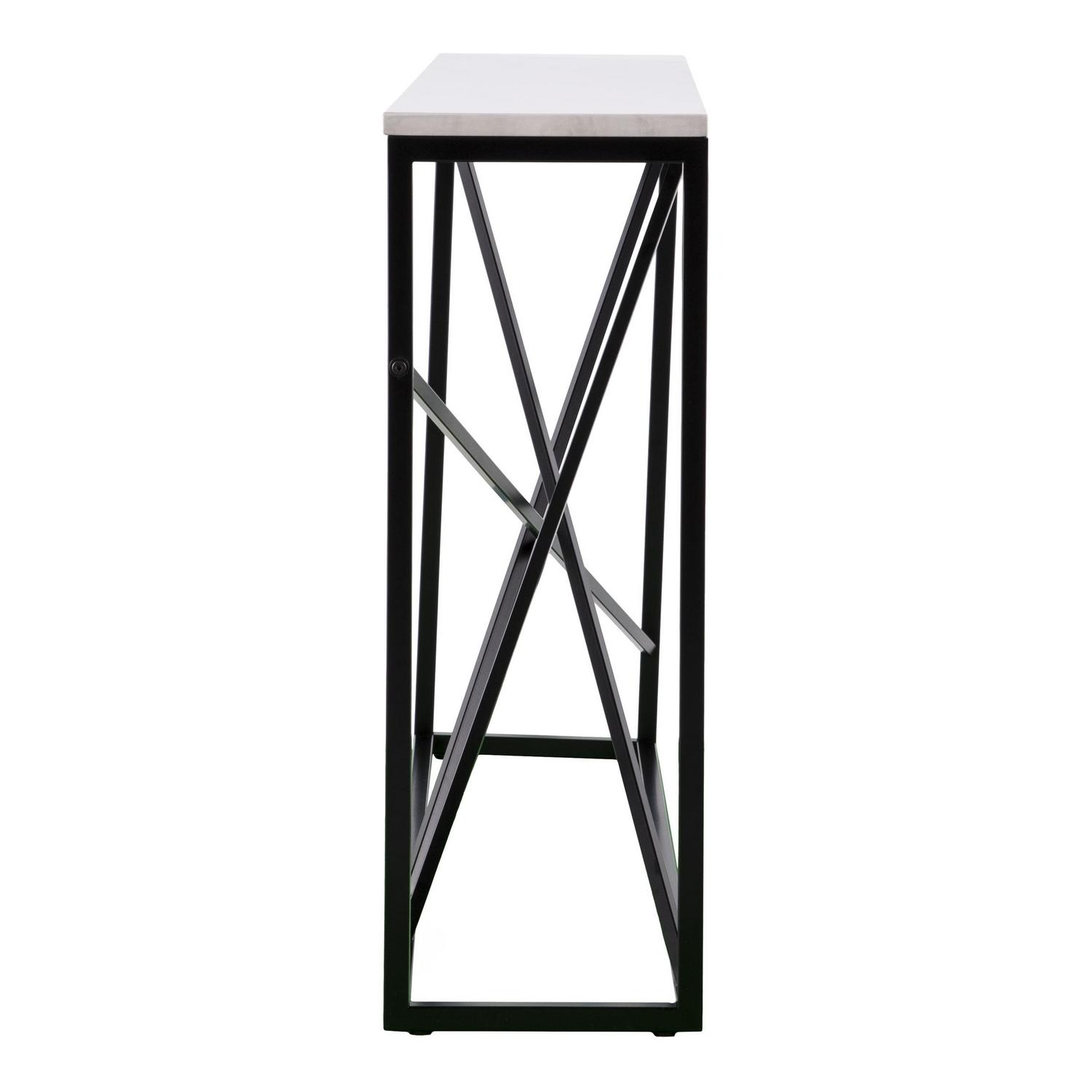 Southern Enterprises Ayrdel Modern Faux Marble 52" Console Table, Black - Image 22