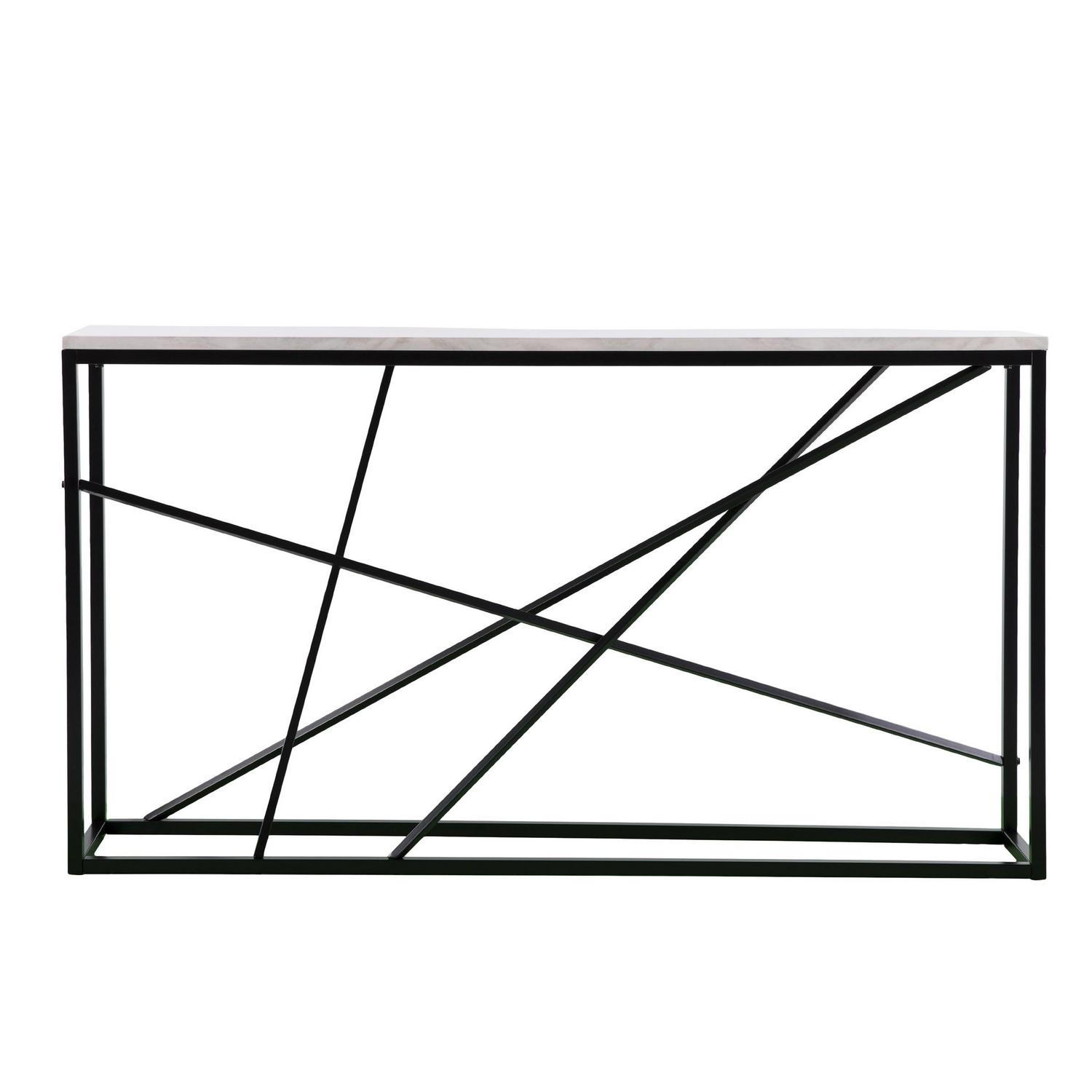 Southern Enterprises Ayrdel Modern Faux Marble 52" Console Table, Black - Image 25