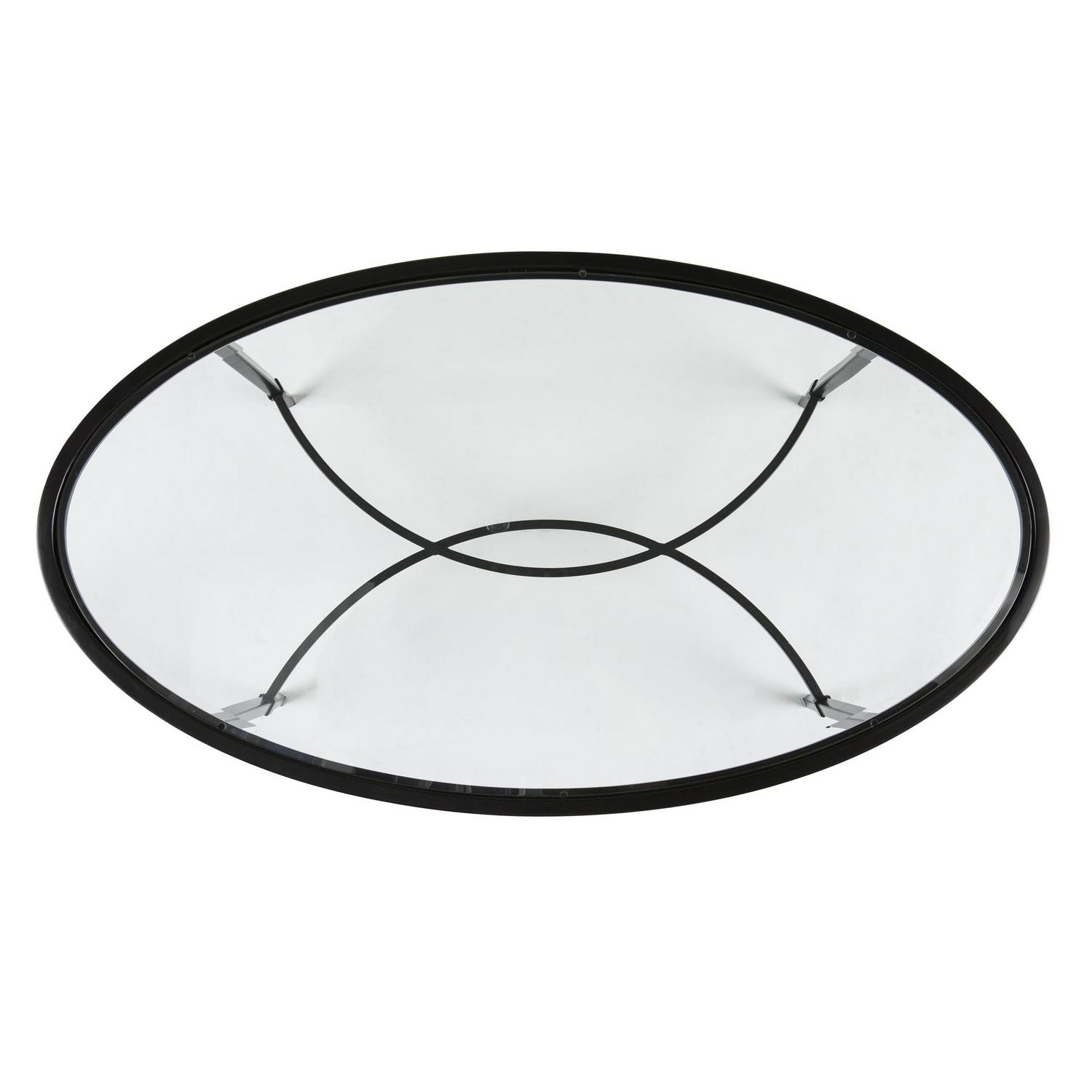 Southern Enterprises Quibilah Metal/Glass Oval Coffee Table - Image 26