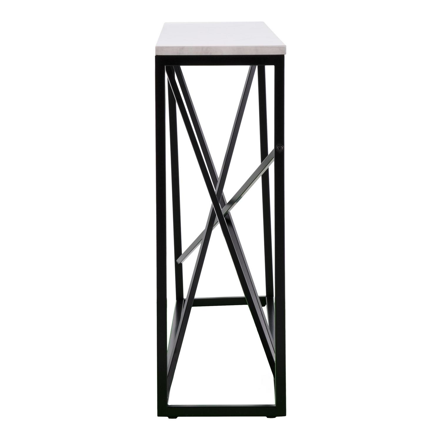 Southern Enterprises Ayrdel Modern Faux Marble 52" Console Table, Black - Image 5