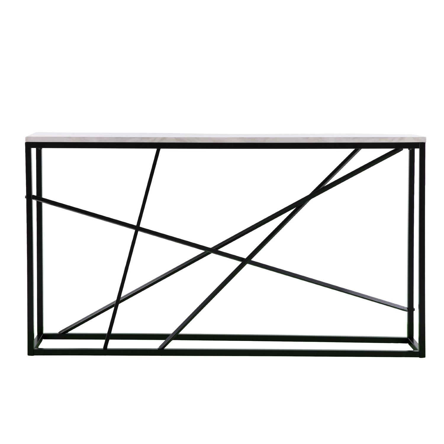 Southern Enterprises Ayrdel Modern Faux Marble 52" Console Table, Black - Image 6