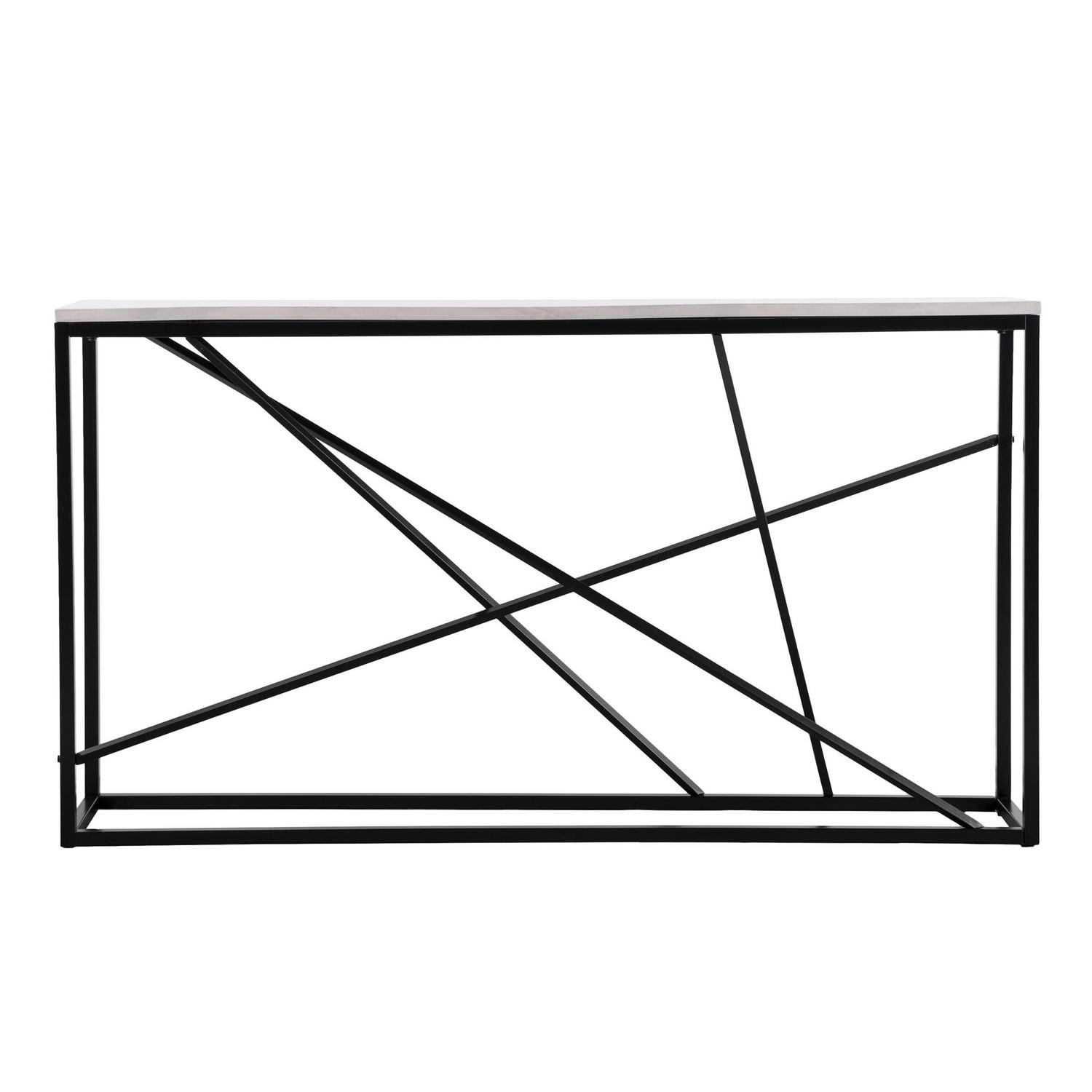 Southern Enterprises Ayrdel Modern Faux Marble 52" Console Table, Black - Image 17