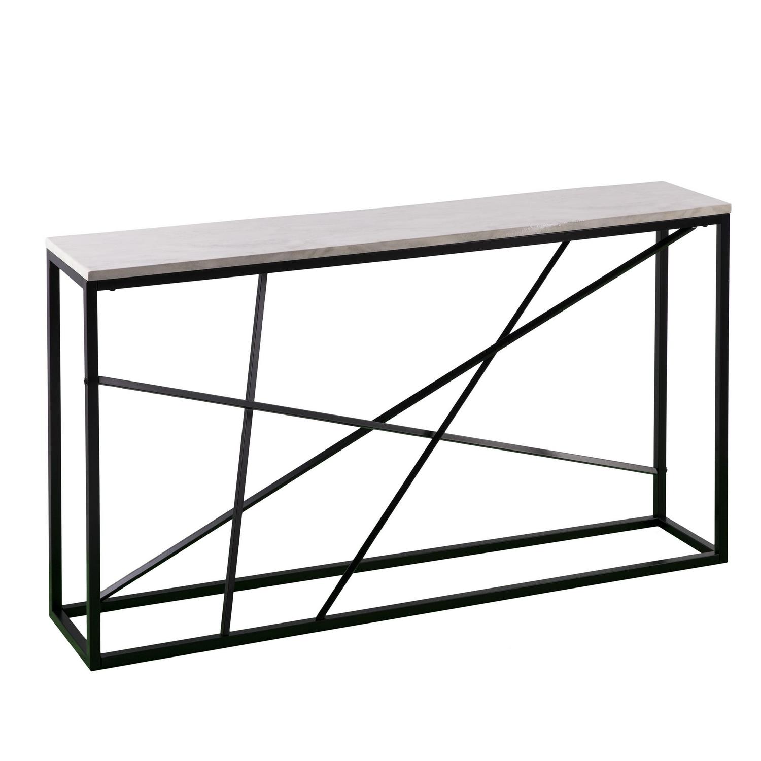 Southern Enterprises Ayrdel Modern Faux Marble 52" Console Table, Black - Image 27