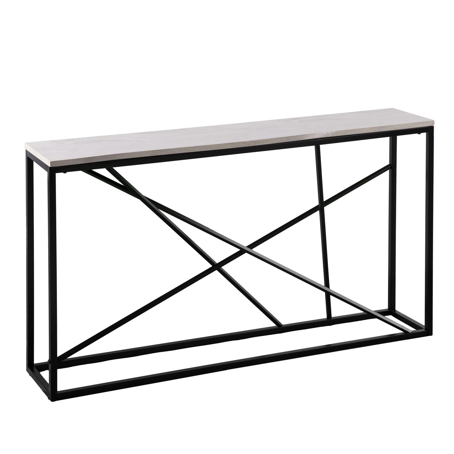 Southern Enterprises Ayrdel Modern Faux Marble 52" Console Table, Black - Image 14