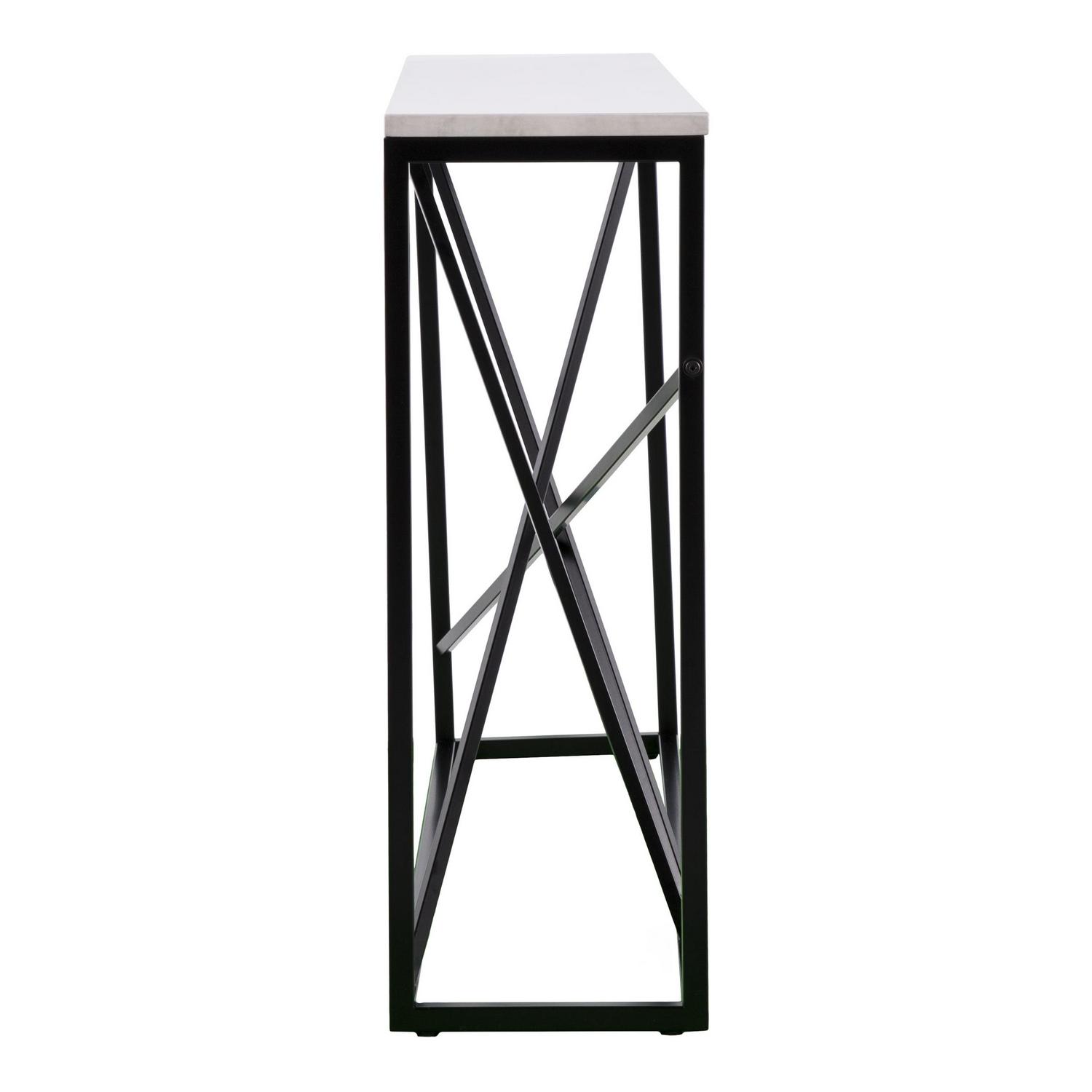 Southern Enterprises Ayrdel Modern Faux Marble 52" Console Table, Black - Image 23