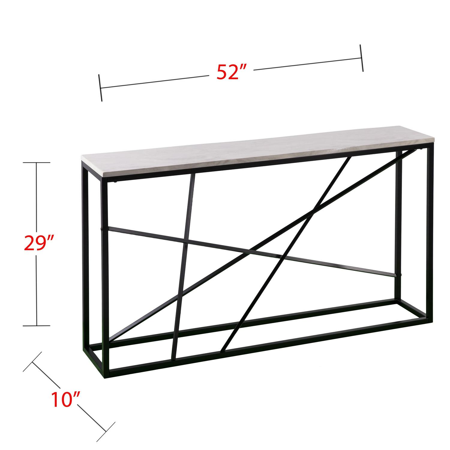 Southern Enterprises Ayrdel Modern Faux Marble 52" Console Table, Black - Image 8