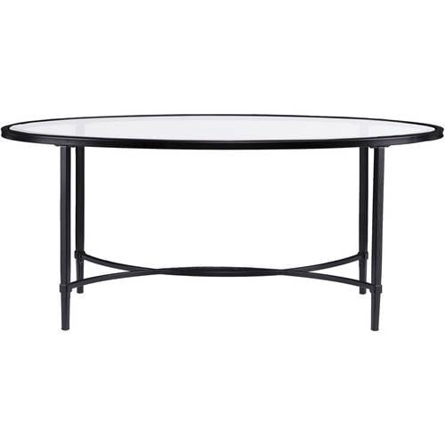 Southern Enterprises Quibilah Metal/Glass Oval Coffee Table - Image 5