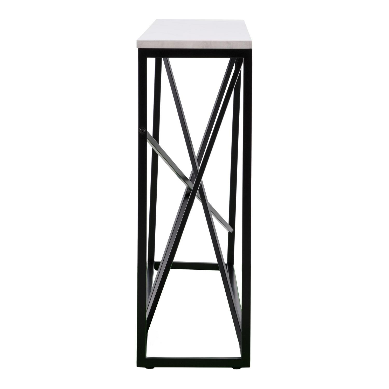 Southern Enterprises Ayrdel Modern Faux Marble 52" Console Table, Black - Image 4
