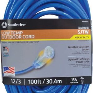 Southwire Coldflex 2569Sw0006 12/3 Heavy-Duty 15-Amp Sjtw Cold Weather Extension Cord, 100-Feet