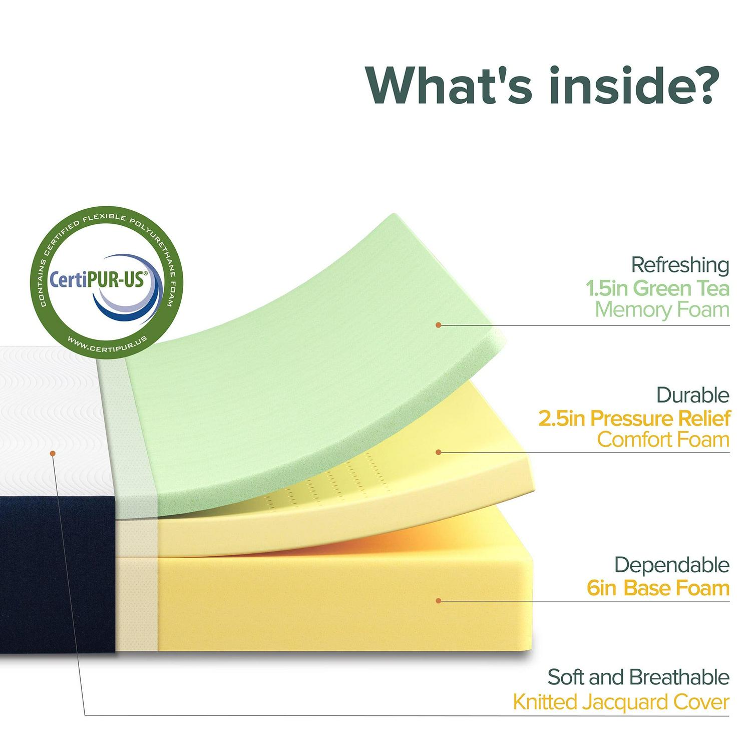 Spa Sensations by Zinus Comfort Firm 10 Memory Foam Mattress, Made in the USA of US Foam and Global Materials, Twin - Image 12