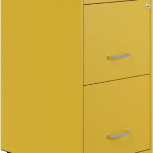 Space Solutions 18" Deep 3 Drawer Mobile Letter Width Vertical File Cabinet, Yellow