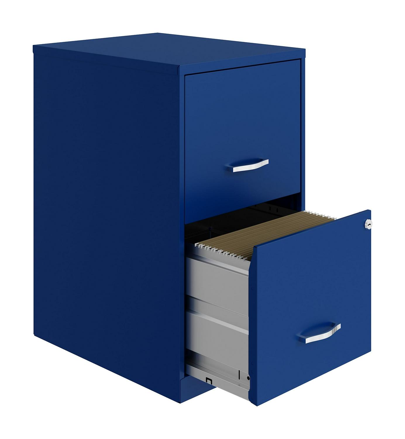 Space Solutions 18" Deep 2 Drawer Letter Width Vertical File Cabinet, Blue - Image 4