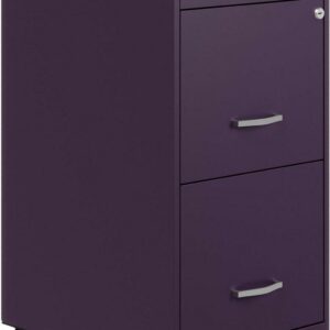 Space Solutions 18" Deep 3 Drawer Mobile Letter Width Vertical File Cabinet, Midnight Purple