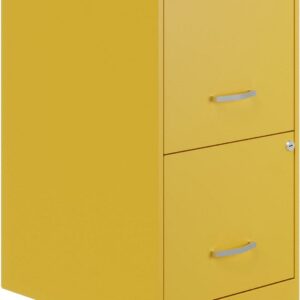 Space Solutions 18" Deep 2 Drawer Letter Width Vertical File Cabinet, Yellow
