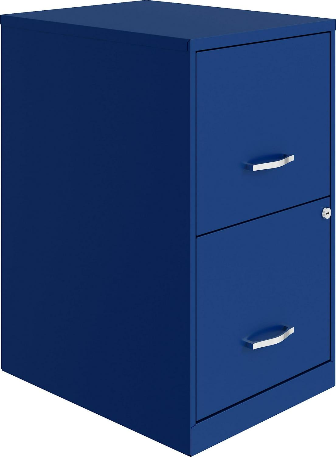 Space Solutions 18" Deep 2 Drawer Letter Width Vertical File Cabinet, Blue